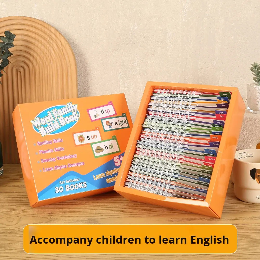 30 Read Rhyme Flip Books ABC Vocabulary Book Word Cards Develop Spelling Skill Children School Supplier Coated Paper Model
