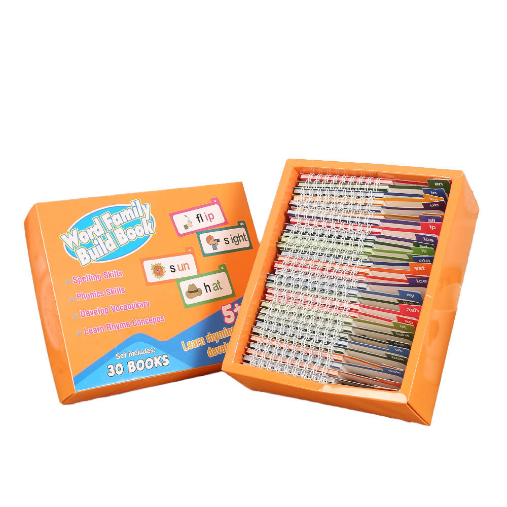 30 Read Rhyme Flip Books ABC Vocabulary Book Word Cards Develop Spelling Skill Children School Supplier Coated Paper Model